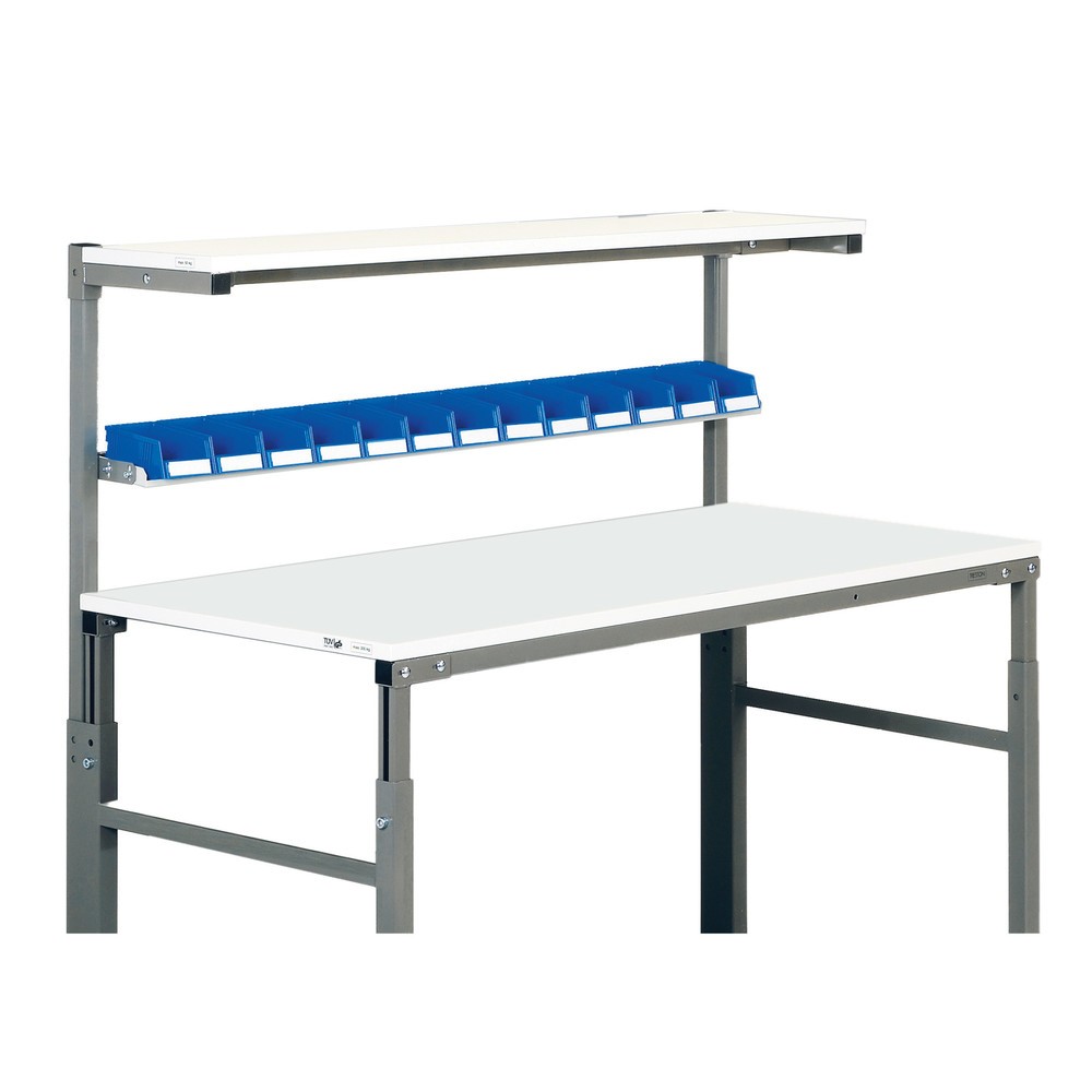 Image of  Kann in Neigung und Höhe verstellt werdenAblagebord für TRESTON Sichtlagerkästen, BxT 1.119 x 145 mm, für Tischbreite 1.200 mm Ablagebord für TRESTON Sichtlagerkästen, BxT 1.119 x 145 mm, für Tischbreite 1.200 mm