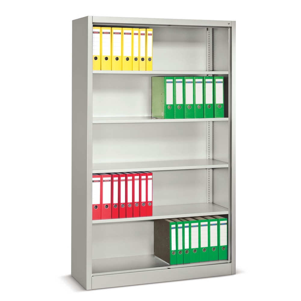 Image of Das Aktenregal C+P Serie 900: verschleissfest, anpassbar, standsicher Sorgen Sie mit diesem Aktenregal im Büro für mehr Ordnung. Auf insgesamt 4 Fachböden aus Stahl lagern Sie jeweils bis zu 70 kg Gewicht. Ob Akten, Bücher oder andere Arbeitsutensilien – 