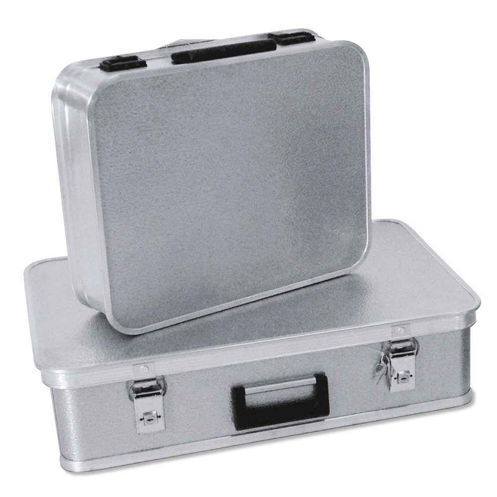 Image of Stoss- und kratzfester Gerätekoffer aus Aluminium Dieser stabile Alu-Koffer eignet sich ideal für die sichere Aufbewahrung Ihrer Geräte und schützt diese zuverlässig vor Beschädigungen. Der Koffer ist wahlweise mit Klappverschlüssen für schnelles Öffnen m