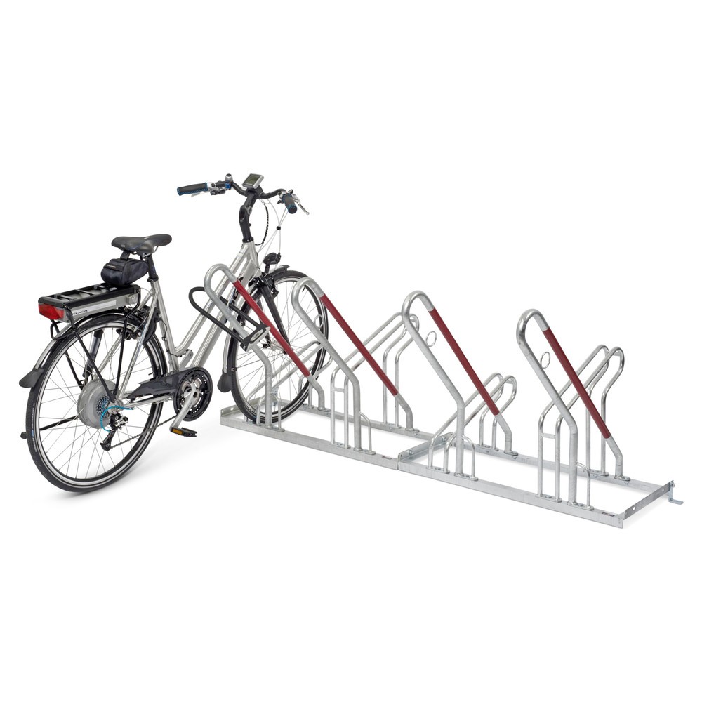 Image of  Raumabstand mm: 500; Material: stabile Stahlrohrkonstruktion, Verzinkung bietet Korrosionsschutz; Höhendifferenz der Fahrradeinstellung mm: 200; Länge 2000Anlehnparker, 1-seitige Radeinstellung, 2 Stellplätze, Radabstand 500 mm Anlehnparker, 1-seitige Ra