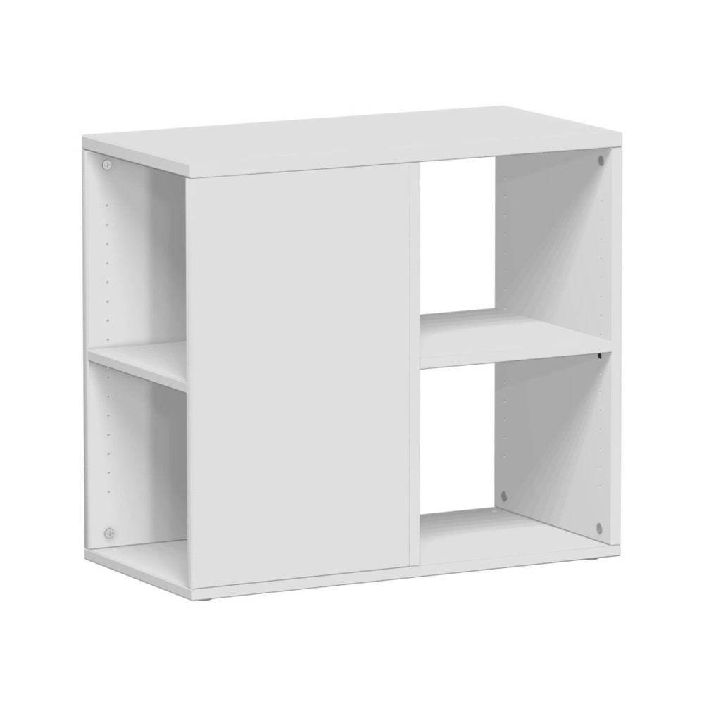 Image of  Masse H x B x T mm: 720 x 800 x 400; Rückwand Stärke mm: 3; Einlegeböden verstellbar im Rasten von mm: 32; Farbe: BucheAnstellregal Lissabon, 2 Ordnerhöhen, Lichtgrau Anstellregal Lissabon, 2 Ordnerhöhen, Lichtgrau