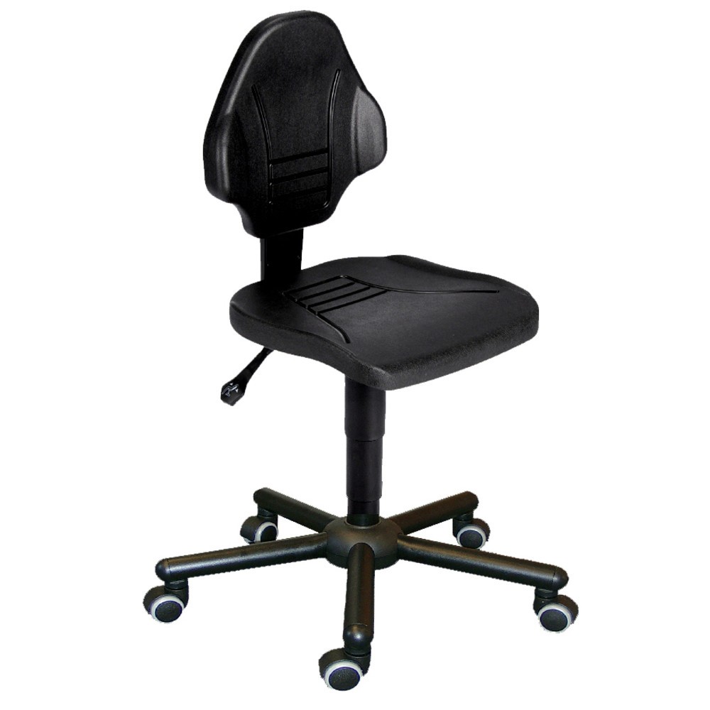 Image of Vielseitig einsetzbar: Arbeitsdrehstuhl Assistant Ob am Fliessband, Packtisch oder an der Maschine – der Arbeitsdrehstuhl Assistant fördert gesundes Sitzen. Über eine Gasfeder bringen Sie den Arbeitsstuhl auf die gewünschte Sitzhöhe. Sie ist stufenlos zwi