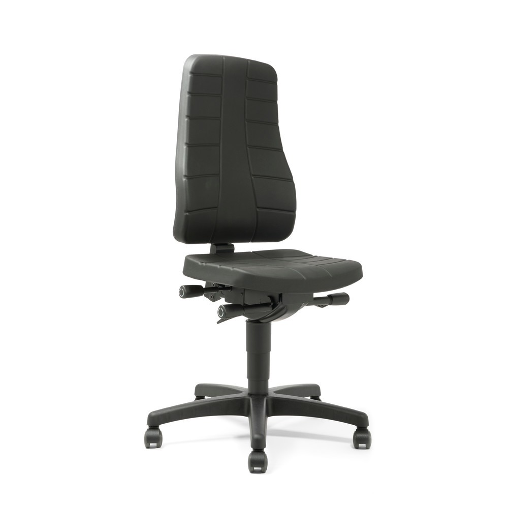 Image of In jeder Arbeitsplatzsituation ergonomisch arbeiten Der Arbeitsdrehstuhl bimos All-In-One Highline, PU-Schaum verfügt über eine besonders hohe, komfortable Rückenlehne und eine ergonomisch geformte Sitzfläche mit integrierter Beckenstütze und abgerundeter