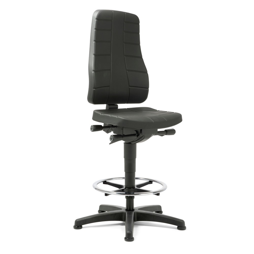 Image of In jeder Arbeitsplatzsituation ergonomisch arbeiten Der Arbeitsdrehstuhl bimos All-In-One Highline, PU-Schaum verfügt über eine besonders hohe, komfortable Rückenlehne und eine ergonomisch geformte Sitzfläche mit integrierter Beckenstütze und abgerundeter