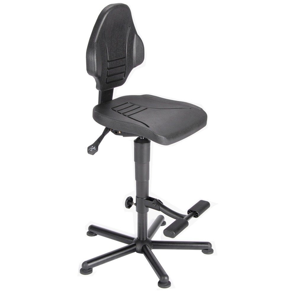 Image of Gesundheitsfördernde Sitzhaltung in der Höhe: Arbeitsdrehstuhl High-Level Durch seine höhen- und neigungsverstellbare Sitzfläche sowie Rückenlehne unterstützt der ergonomisch geformte Arbeitsdrehstuhl High-Level eine rücjkenfreundliche Sitzhaltung. Über e