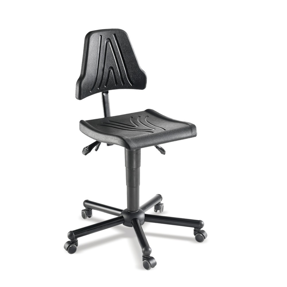 Image of Arbeitsdrehstuhl Stream für den langen Einsatz in Büro, Lager oder Labor Sitzgeräte müssen im Arbeitsalltag besonderen Anforderungen standhalten. Ergonomische Arbeitsstühle mit Rollen erleichtern das lange Sitzen im Betrieb und sorgen so für eine gute Arb
