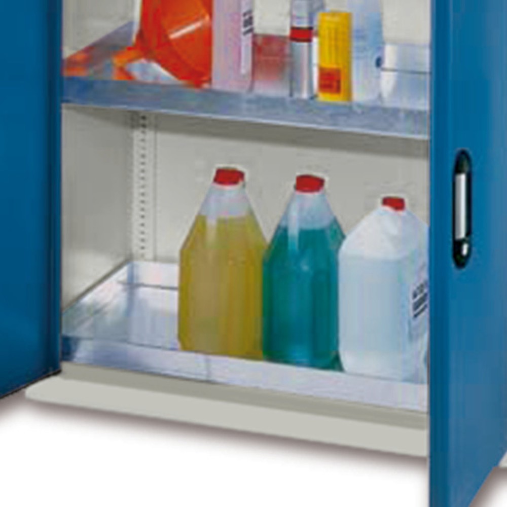 Image of Mit der WHG Auffangwanne Gefahrenstoffe sicher lagern Wassergefährdende Stoffe, die die Umwelt belasten, müssen nach dem Wasserhaushaltsgesetz an einem sicheren Ort und unter bestimmten Sicherheitsbestimmungen gelagert werden. Ein Umweltschrank kann in di