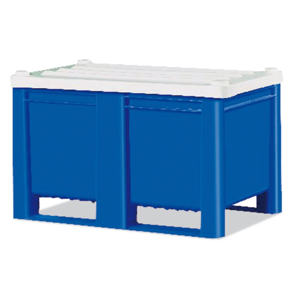 Image of  Beständig gegenüber Laugen, Salzlösungen und anorganischen SäurenAuflagedeckel für Palettenbox, für Tiefe 1000 mm, blau Auflagedeckel für Palettenbox, für Tiefe 1000 mm, blau