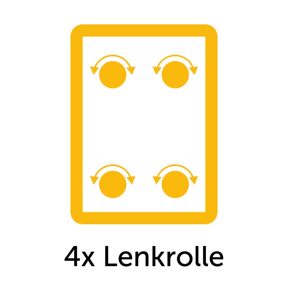 Image of 4 Lenkrollen aus Gummi | Rollendurchmesser von je 200 mm | Gewährleisten mehr Wendigkeit und BeweglichkeitAufpreis für 4 Lenkrollen für Werkstattwagen fetra®, Gummi Aufpreis für 4 Lenkrollen für Werkstattwagen fetra®, Gummi