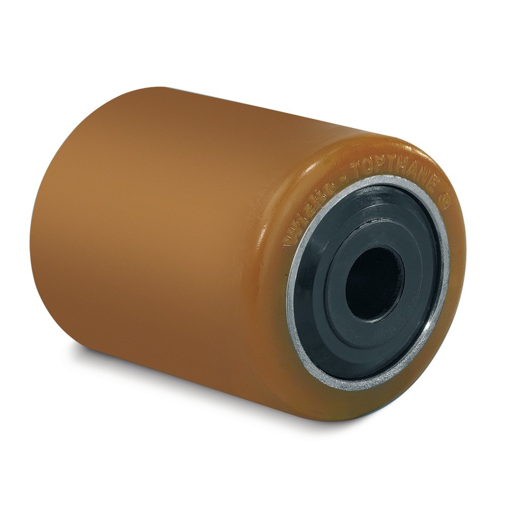 Image of Dynamische Gabelrollen Wicke aus NDIIThane® für mühelose Einsätze mit Hubwagen Durch die feste Bindung an das Metall sind NDIIThane®-Rollen um ein Vielfaches belastbarer als normale Vollgummirollen. Die elastischen Rollen sind pannensicher und laufen spur
