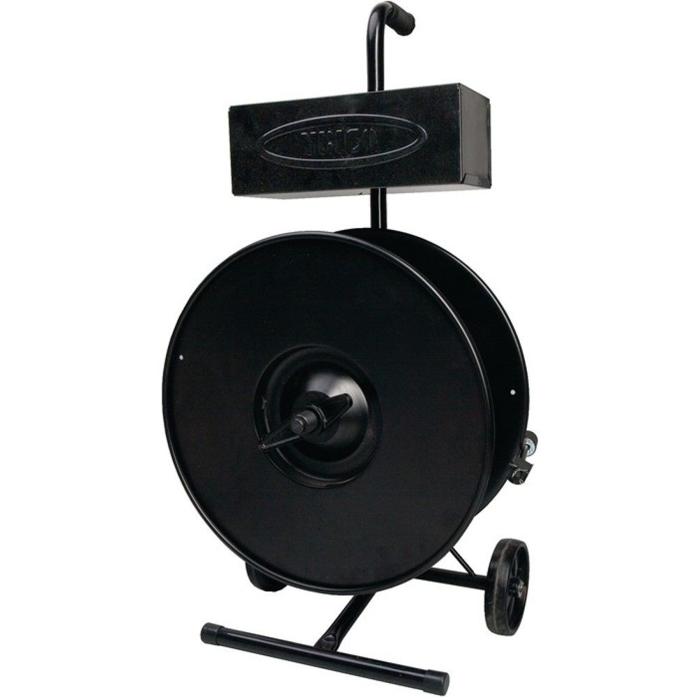 Image of  mit Ablageschale für Verschlussklemmen und SpanngerätBandabroller, fahrbar, PES-Umreifungsband, für Innenkern-Ø 76 mm Bandabroller, fahrbar, PES-Umreifungsband, für Innenkern-Ø 76 mm