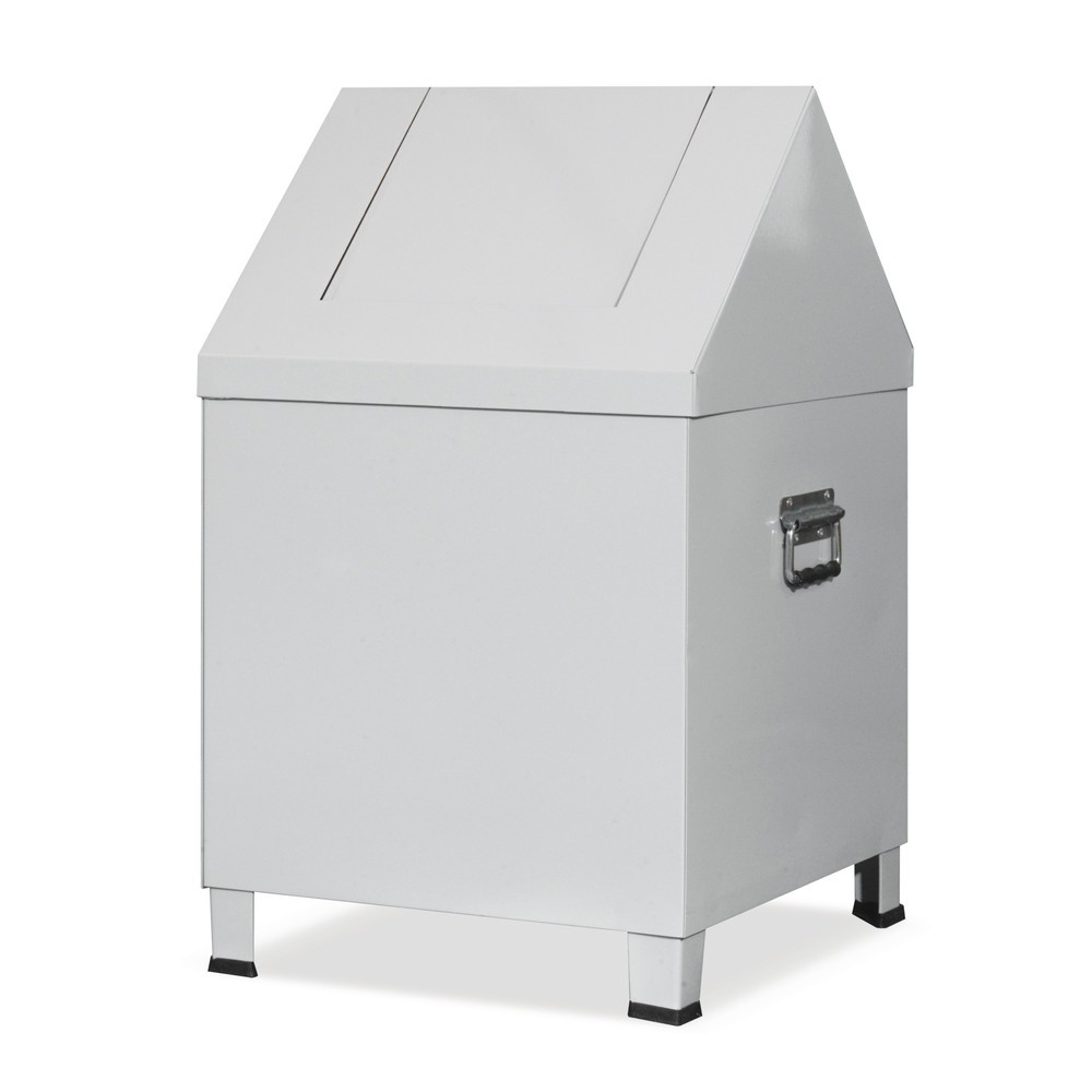 Image of Putzwollkasten mit zuverlässigem Entflammungsschutz Der Sammelbehälter für Putzwolle ist der ideale Wertstoffbehälter für benutzte Putztücher, die Öle oder andere entflammbare Stoffe enthalten. Der selbstschliessende Deckel stoppt die Luftzufuhr und verhi