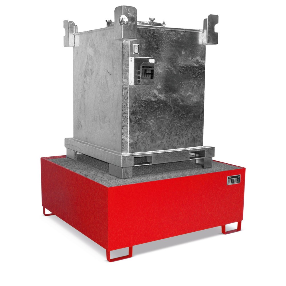 Image of Auffangwanne für KTC/IBC aus Stahl – sichere Aufbewahrung von Gefahrgütern Die Auffangwanne aus Stahl für KTC/IBC sorgt für eine sichere und stabile Aufbewahrung Ihrer Grosscontainer mit flüssigen Gefahrgütern. Sie verfügt über eine Übereinstimmungserklär