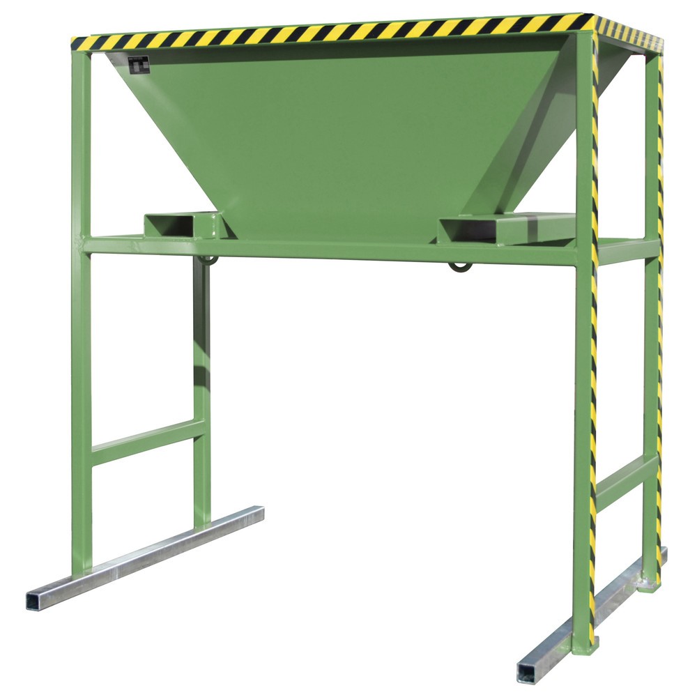 Image of  In Mobil- und Standausführung erhältlichBauer® Befülltrichter für Transportsäcke BIG BAG, HxBxT 2.050 x 1.980 x 1.700 mm, RAL 6011 resedagrün Bauer® Befülltrichter für Transportsäcke BIG BAG, HxBxT 2.050 x 1.980 x 1.700 mm, RAL 6011 resedagrün