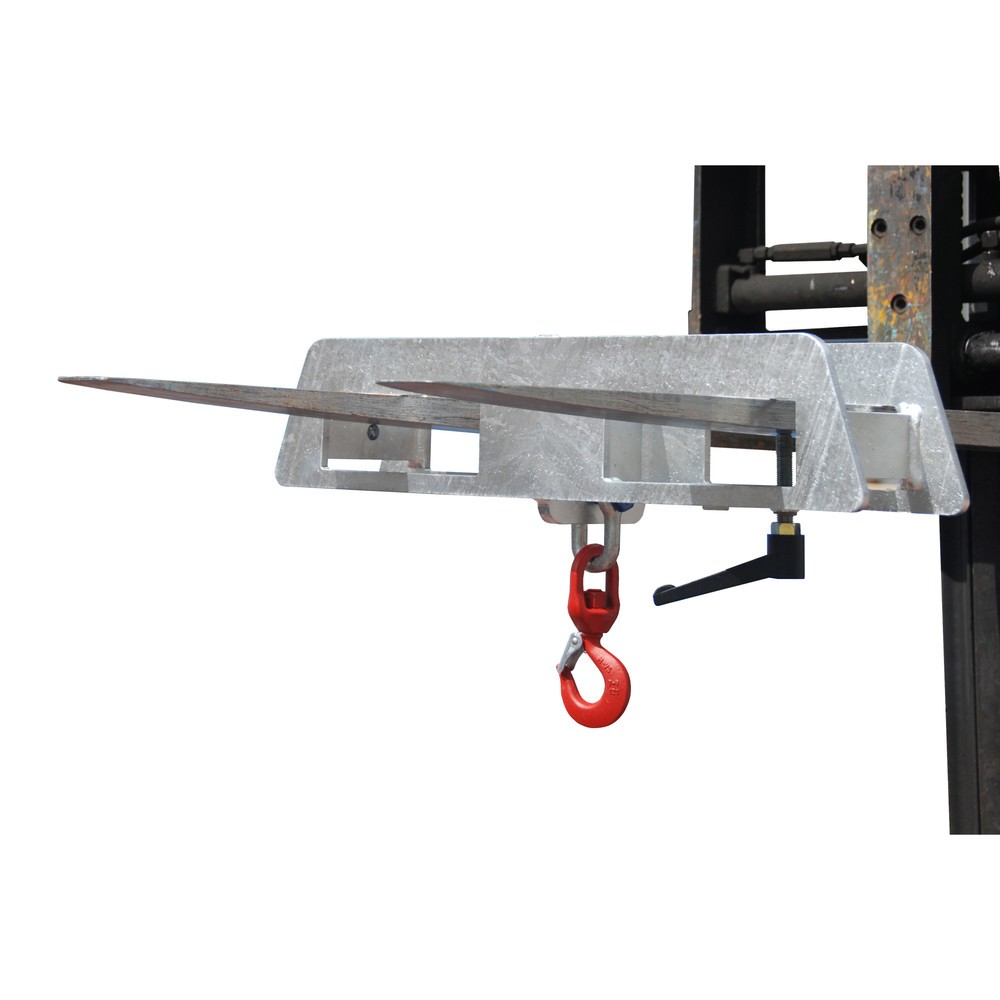 Image of Sicherer Transport schwerer, hängender Lasten mit dem Gabelstapler Mithilfe des Lasthaken für Gabelstapler, verzinkt befördern Sie schwere Lasten schnell und sicher. Der Lasthaken ist eine funktionale Ergänzung Ihres Gabelstaplers und ermöglicht einen sch