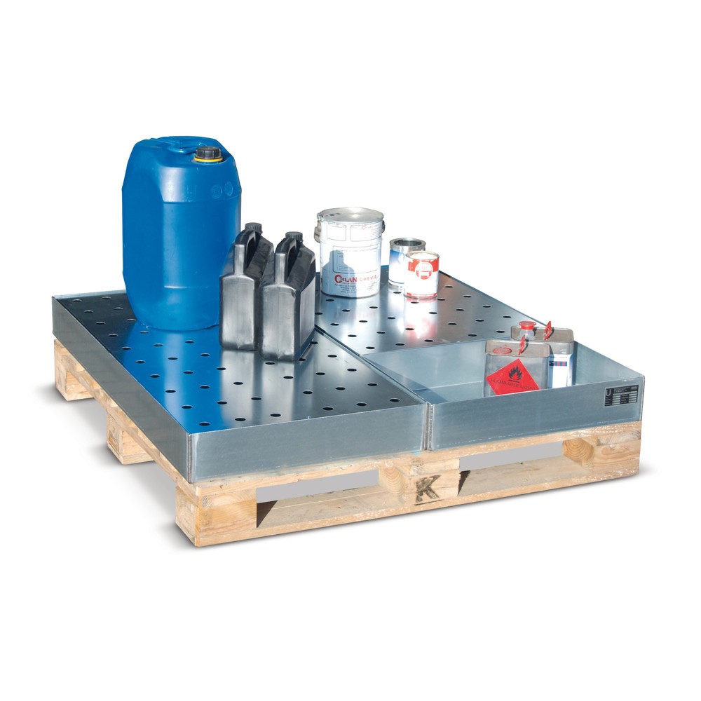 Image of  Mit AblauföffnungenBauer® Lochblech-Rost für Kleingebinde-Auffangwanne, verzinkt, HxBxT 120 x 400 x 600 mm Bauer® Lochblech-Rost für Kleingebinde-Auffangwanne, verzinkt, HxBxT 120 x 400 x 600 mm