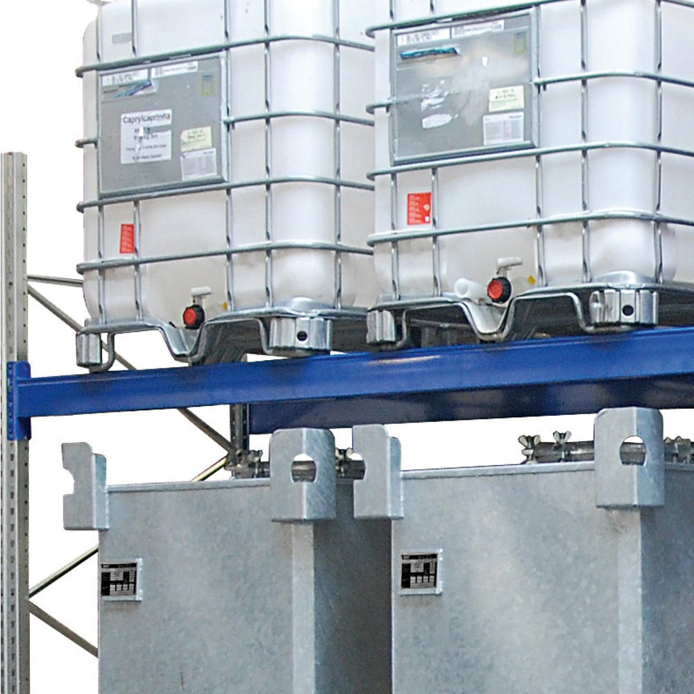 Image of  In einem Lochungsraster von 50 mm anbringbarBauer® Trägerprofil für Palettenregale mit Auffangwannen, Breite 1.800 mm Bauer® Trägerprofil für Palettenregale mit Auffangwannen, Breite 1.800 mm