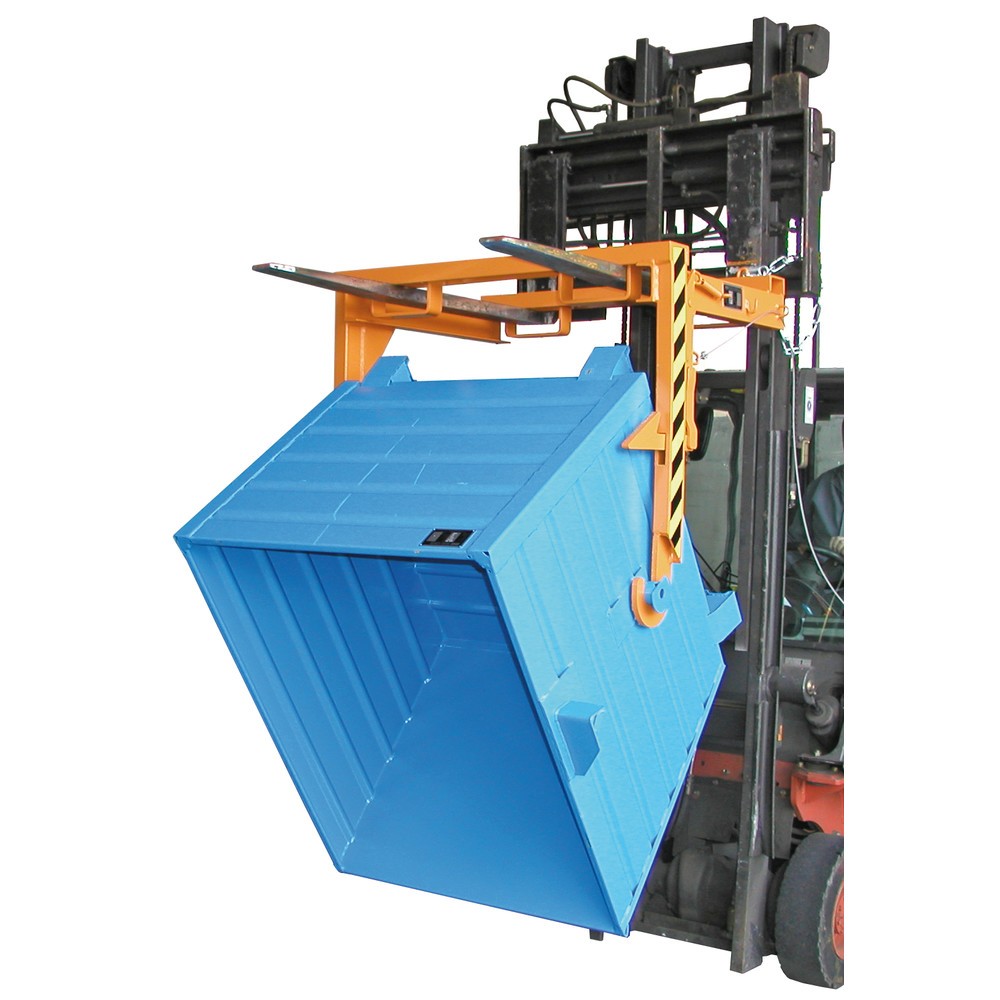 Image of  Inklusive Einfahrtaschen für GabelstaplerBauer® Traverse für stapelbare Kippbehälter, Volumen 0,3 m³, RAL 6011 resedagrün Bauer® Traverse für stapelbare Kippbehälter, Volumen 0,3 m³, RAL 6011 resedagrün