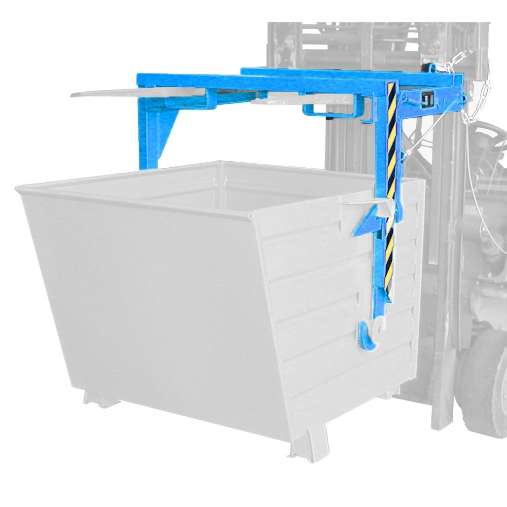 Image of  Inklusive Einfahrtaschen für GabelstaplerBauer® Traverse für stapelbare Kippbehälter, Volumen 0,7 m³, RAL 5012 lichtblau Bauer® Traverse für stapelbare Kippbehälter, Volumen 0,7 m³, RAL 5012 lichtblau