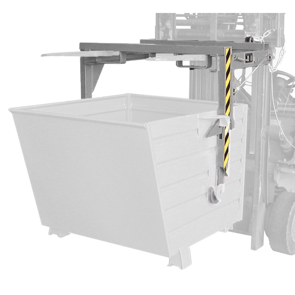 Image of  Inklusive Einfahrtaschen für GabelstaplerBauer® Traverse für stapelbare Kippbehälter, Volumen 0,55 m³, RAL 7005 mausgrau Bauer® Traverse für stapelbare Kippbehälter, Volumen 0,55 m³, RAL 7005 mausgrau