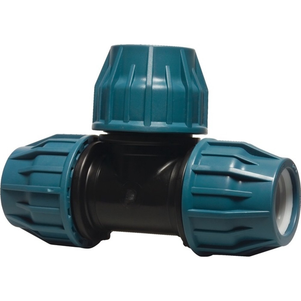 Image of  Farbe: schwarz/blauBEVO T-Stück Jason, 16 bar, 20 mm, Klemm x Klemm BEVO T-Stück Jason, 16 bar, 20 mm, Klemm x Klemm