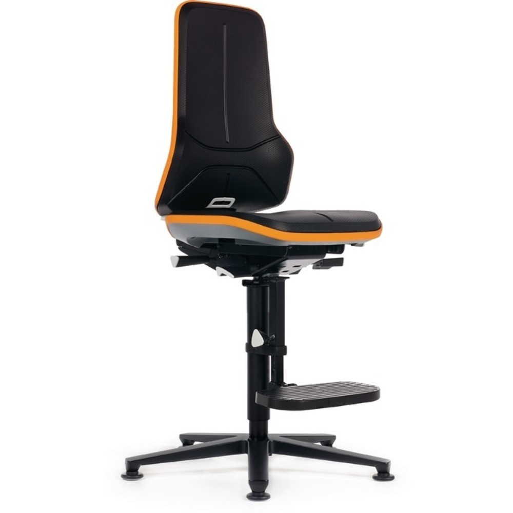 Image of  Flexbandfarbe: grauBIMOS Arbeitsdrehstuhl Neon, ohne Polsterelement grau, Bodengleiter + Aufstiegshilfe, Permanentkontakt Permanentkontakt BIMOS Arbeitsdrehstuhl Neon, ohne Polsterelement grau, Bodengleiter + Aufstiegshilfe, Permanentkontakt Permanentkon