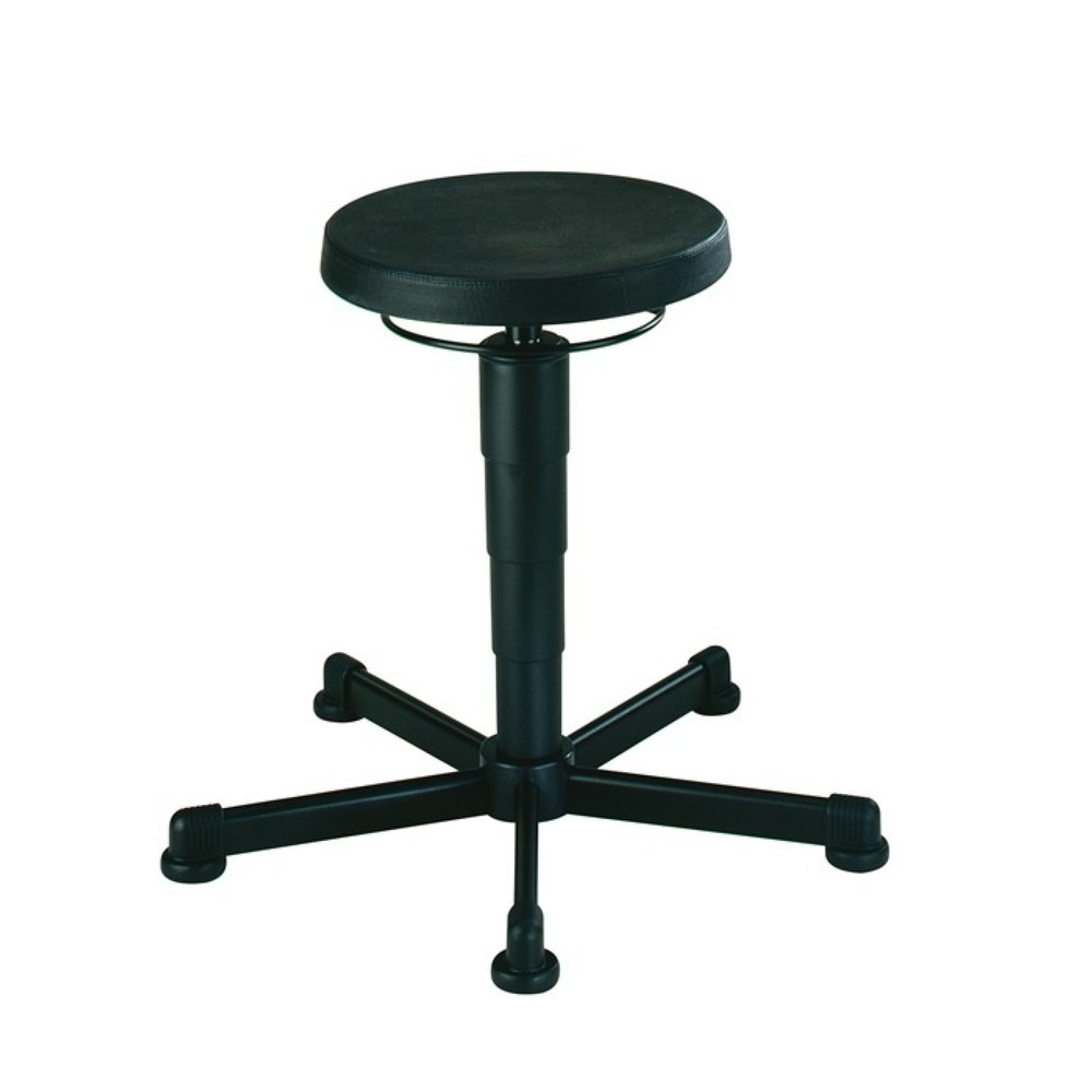 Image of  Untergestell mit abriebfesten Kunststoff-BodengleiternBIMOS Drehhocker, Integralschaum schwarz, Bodengleiter, Sitzhöhenverstellung 460-630 mm BIMOS Drehhocker, Integralschaum schwarz, Bodengleiter, Sitzhöhenverstellung 460-630 mm