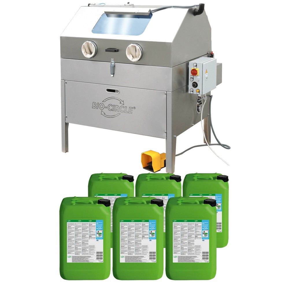 Image of Komplexe Bauteile kraftvoll und sicher reinigen: mit dem BIO-CIRCLE High-Pressure-Teilereiniger HP Vigo im Starterset inkl. L Evo Reinigungsmittel Mit dem BIO-CIRCLE High-Pressure-Teilereiniger HP Vigo im Starterset inkl. 6x 20 l L Evo Reinigungsmittel sä