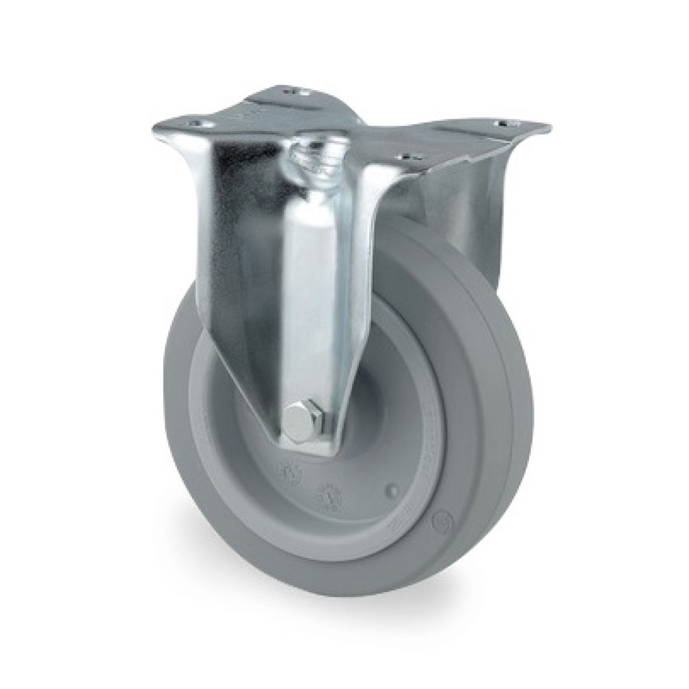 Image of Einfaches und müheloses Verfahren mit der Bockrolle TENTE Elastik-Gummi, Rollenlager, spurlos Die Bockrolle TENTE Elastik-Gummi, Präzisionskugellager, Stahlblech-Gabel kann auf einer Vielzahl von Bodenbelägen problemlos verwendet werden. Der Radkörper bes