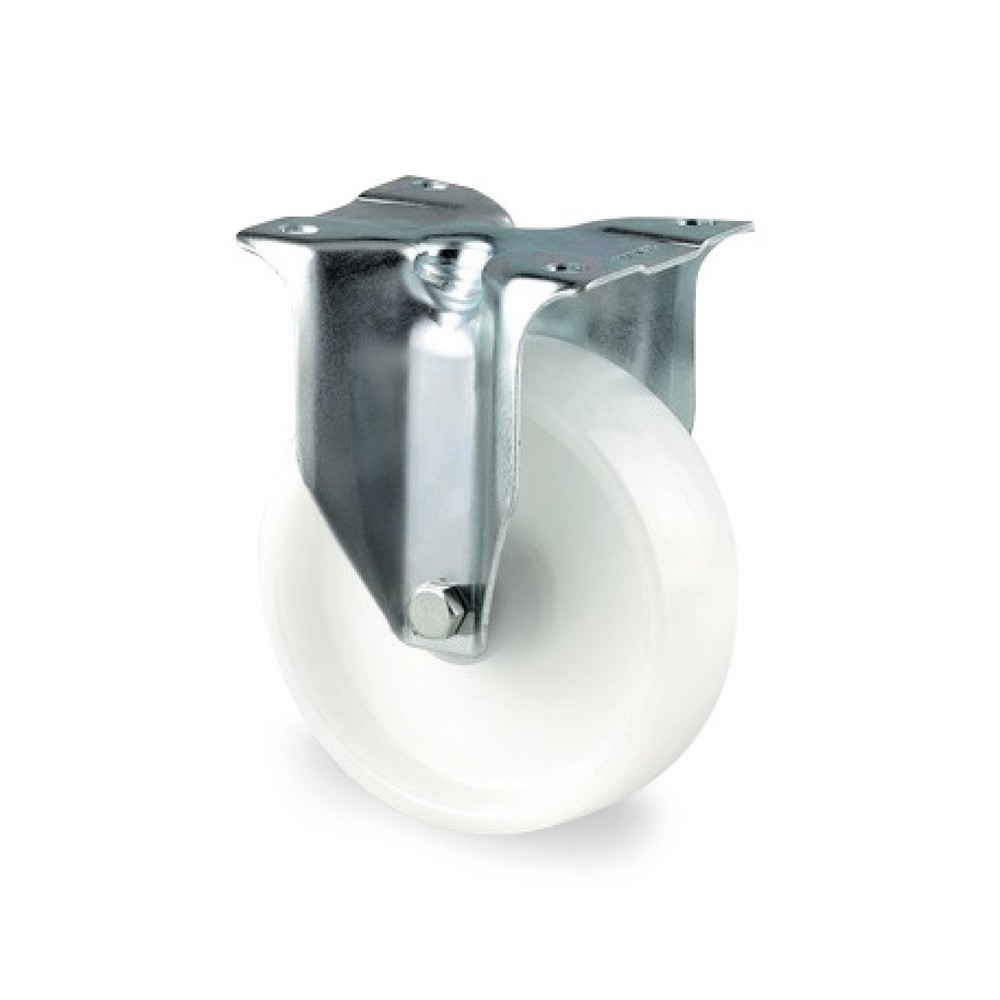 Image of Weitgehend beständig gegen Feuchtigkeit, Salz, Säuren und Laugen Die Bockrolle TENTE Polyamid, Gleitlager, Radachse verschraubt ist für den vielfältigen Einsatz konzipiert und bspw. für weiche Böden wie Teppich, PVC oder Nadelfilz geeignet. Der Radkörper 