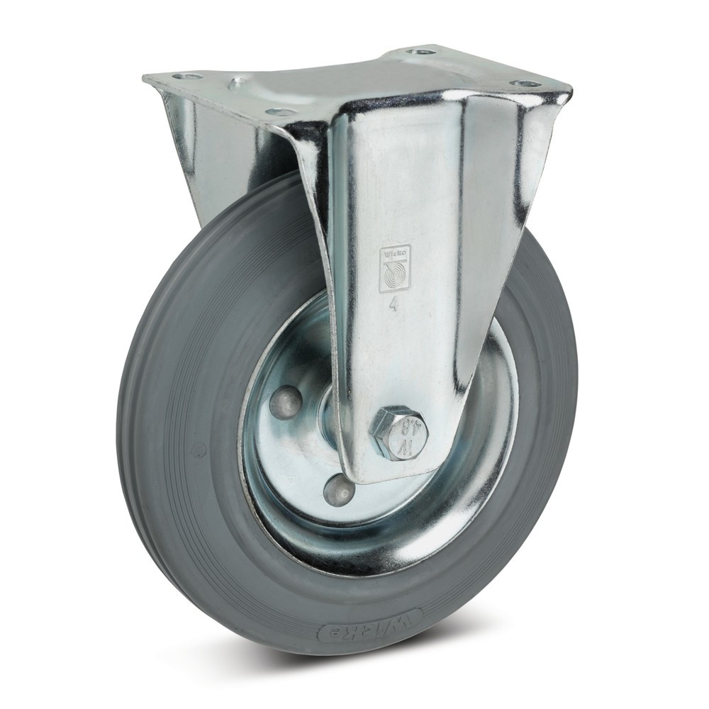 Image of Durch das Vollmaterial ist die Rolle pannensicher Die Bereifung der Bockrolle Wicke Vollgummi, spurlos zeichnet sich vor allem durch die hohe Elastizität und Belastbarkeit aus. Der Vollgummi ist ein gängiger Standard bei den meisten Anforderungen. Denn es