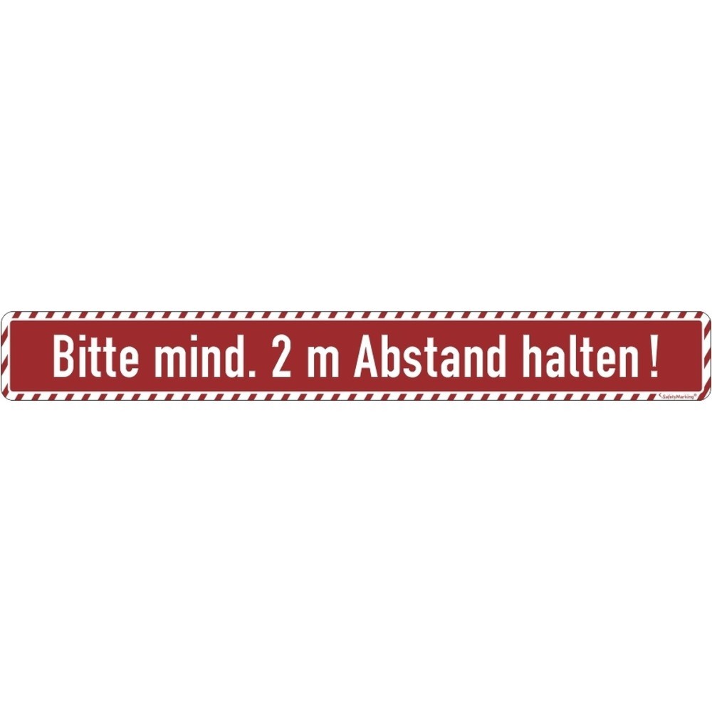 Image of  SelbstklebendBodenmarkierung, Bitte Abstand halten! (2 m), Antirutschbelag, rechteckig, rot/weiss Bodenmarkierung, Bitte Abstand halten! (2 m), Antirutschbelag, rechteckig, rot/weiss