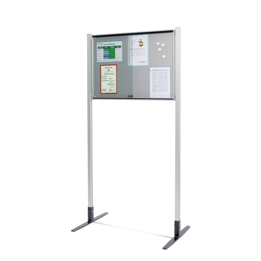 Image of  Optional auch mit Pulverbeschichtung in weissaluminium erhältlichBodenständer für Organisationstafel, Aluminium Bodenständer für Organisationstafel, Aluminium