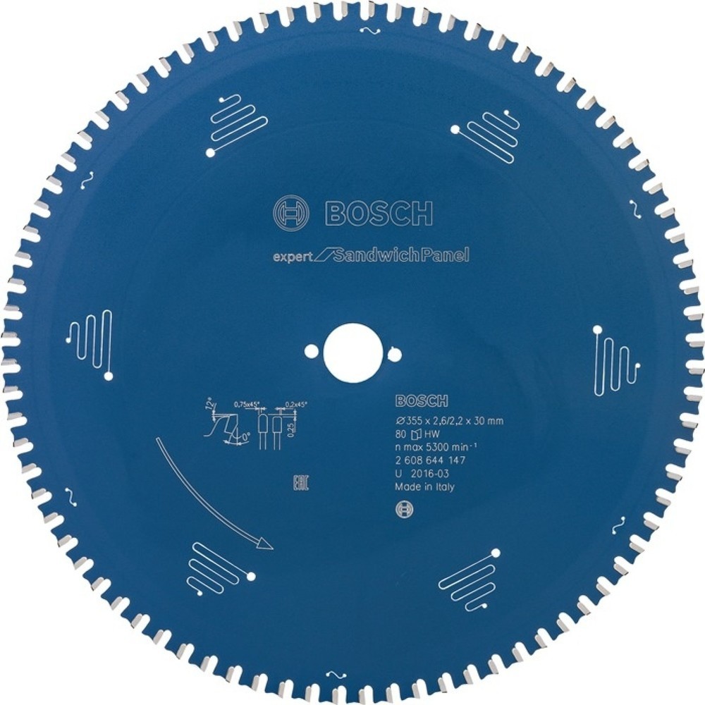 Image of  Zähne aus Microteq für hohe LebensdauerBOSCH Kreissägeblatt AD 355mm Z.80 MTCG Bohr.30mm Schnitt-B.2,6mm BOSCH Kreissägeblatt AD 355mm Z.80 MTCG Bohr.30mm Schnitt-B.2,6mm