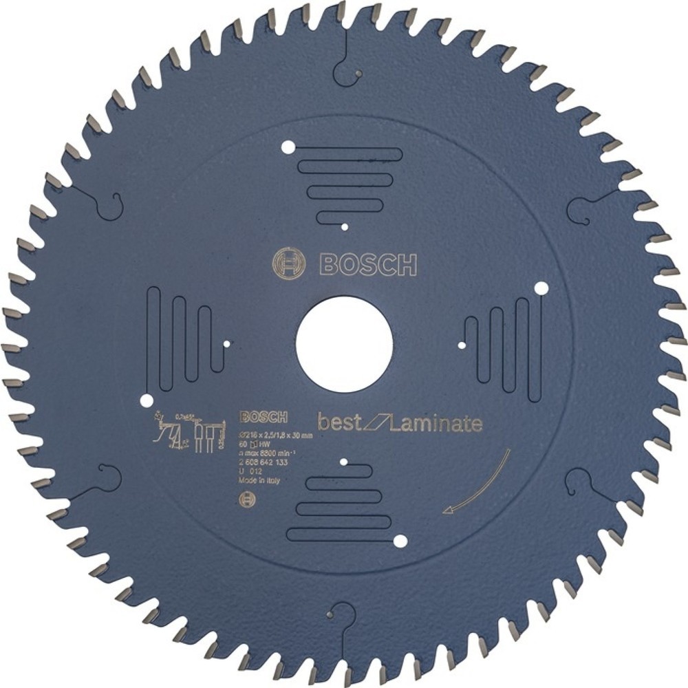Image of  langlebiges Blatt für alle LaminatfussbodenartenBOSCH Kreissägeblatt AD 216mm Z.60 HLTCG Bohr.30mm Schnitt-B.2,5mm BOSCH Kreissägeblatt AD 216mm Z.60 HLTCG Bohr.30mm Schnitt-B.2,5mm