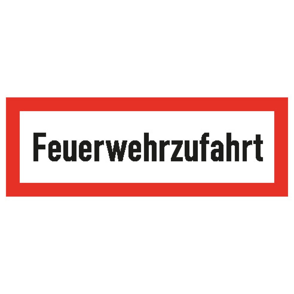 Image of "Feuerwehrzufahrt", HxB 210 x 594 mm, Alu