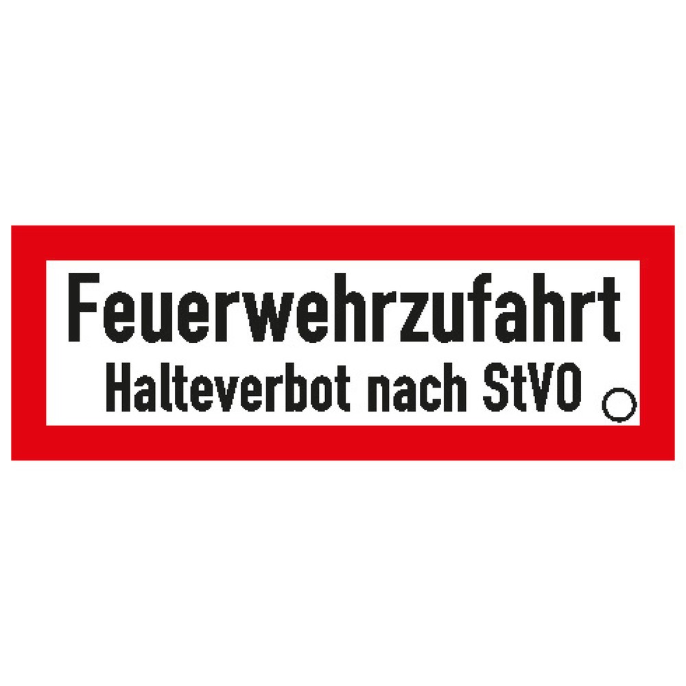 Image of "Feuerwehrzufahrt - Halteverbot nach StVO", HxB 210 x 594 mm, Alu "Feuerwehrzufahrt Halteverbot nach StVO", HxB 210 x 594 mm, Alu