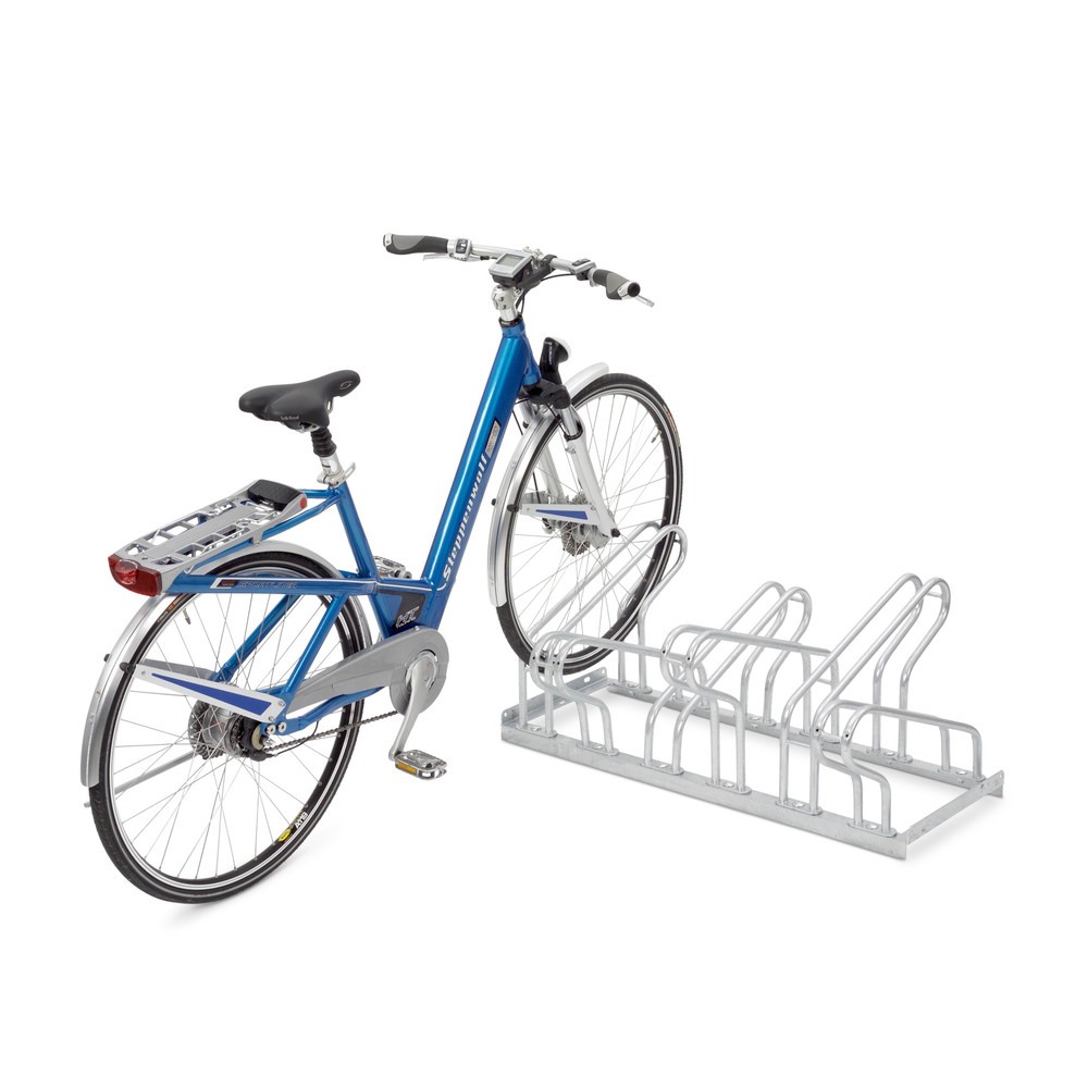 Image of Komfortable Bügelparker mit 2-seitiger Parkmöglichkeit Mit diesem mehrfach kombinierbaren Bügelparker schaffen Sie Abstellmöglichkeiten für Fahrräder, an denen man leicht ein- und ausparken kann. Gleichzeitig können viele Räder raumsparend und geordnet un