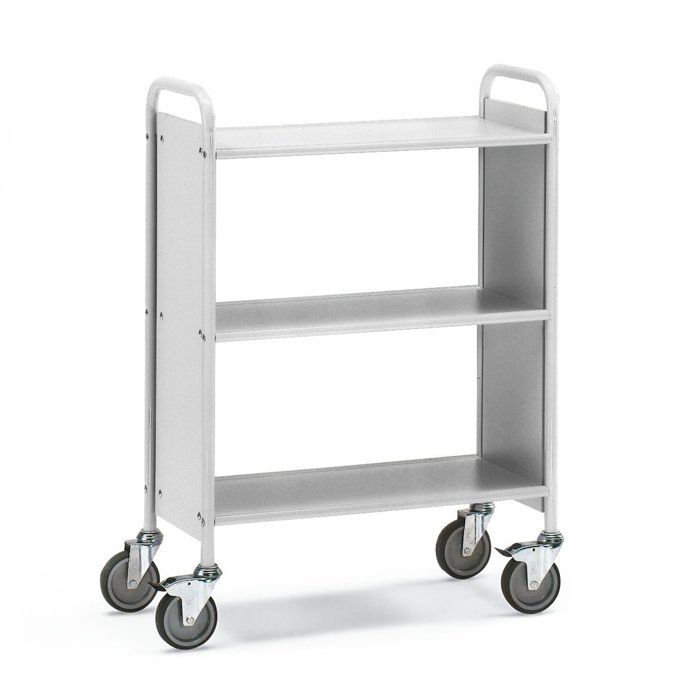 Image of Flexibler Aktentransport in Büro und Produktion mit dem Büro- und Aktenwagen fetra® Einige Betriebsabläufe und Produktionsschritte erfordern es, dass bestimmte Akten und Unterlagen direkt an den jeweiligen Arbeitsstationen vorliegen. Mit einem mobilen Bür