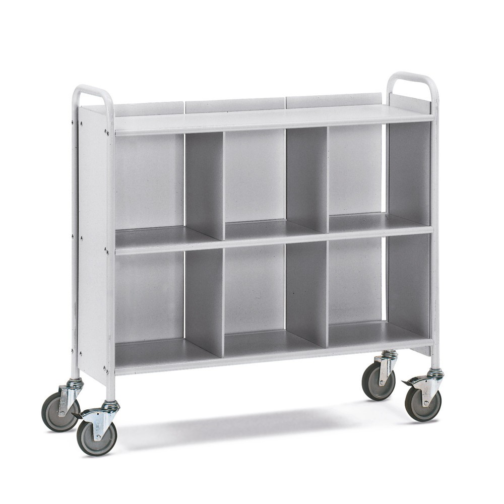 Image of Flexibler Aktentransport in Büro und Produktion mit dem Büro- und Aktenwagen fetra® Einige Betriebsabläufe und Produktionsschritte erfordern es, dass bestimmte Akten und Unterlagen direkt an den jeweiligen Arbeitsstationen vorliegen. Mit einem mobilen Bür