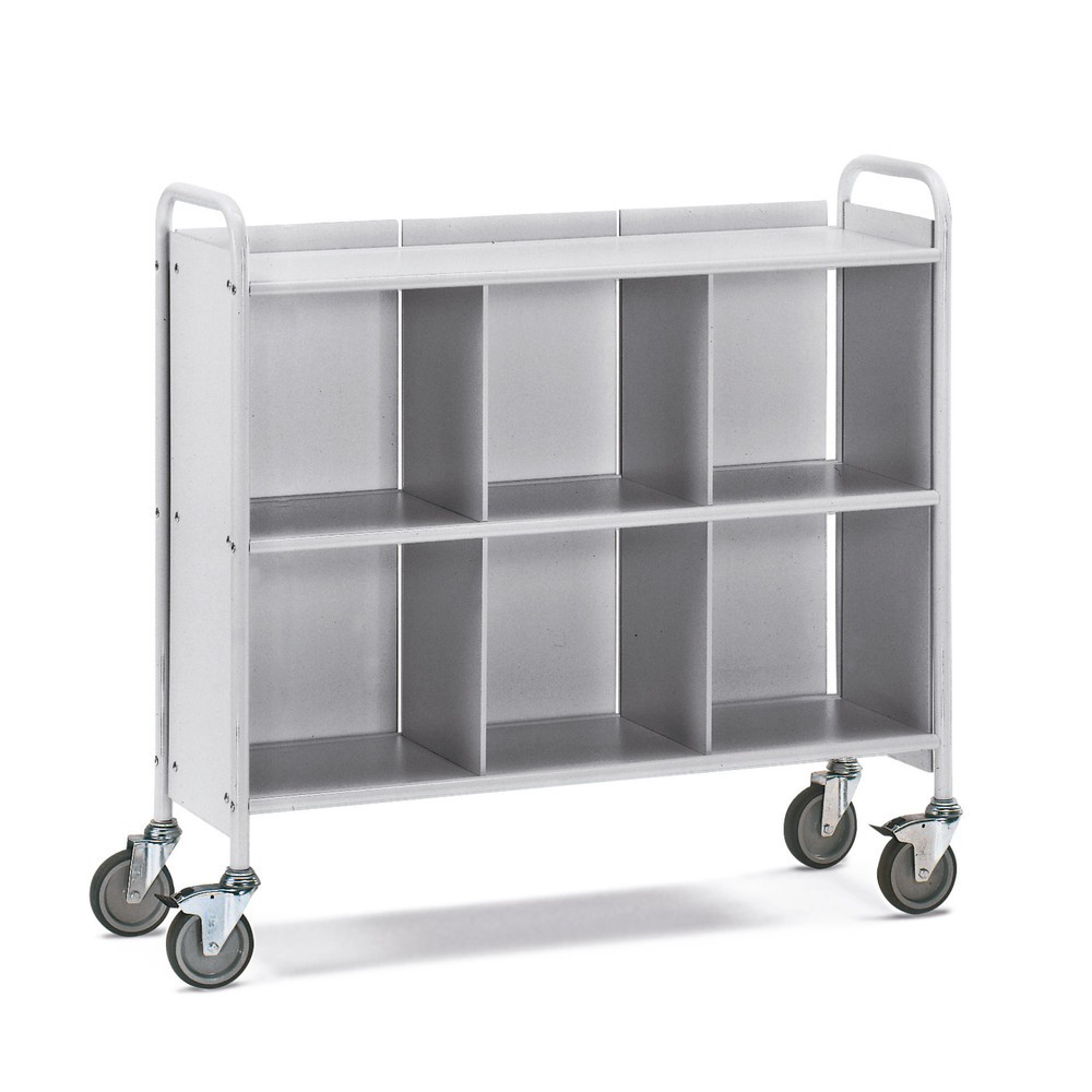 Image of Flexibler Aktentransport in Büro und Produktion mit dem Büro- und Aktenwagen fetra® Einige Betriebsabläufe und Produktionsschritte erfordern es, dass bestimmte Akten und Unterlagen direkt an den jeweiligen Arbeitsstationen vorliegen. Mit einem mobilen Bür