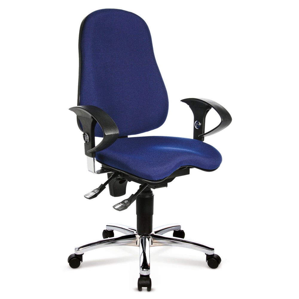 Image of Bürodrehstuhl Ortho 10: Mehr Komfort bei langem Sitzen Ein ergonomischer Drehstuhl wie der Ortho 10 ist ideal, wenn Sie ganztags im Büro arbeiten. Mit der stufenlosen Sitzhöhenverstellung stellen Sie schnell eine bequeme Arbeitshöhe ein und sorgen so für 