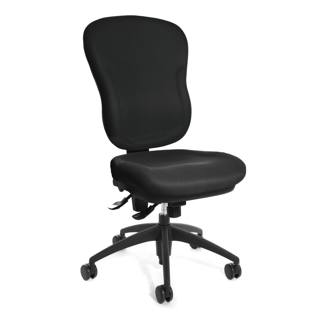 Image of Ein ergonomischer Bürostuhl für ein gutes Gefühl am Schreibtisch Auf diesem Drehstuhl gelingt es Ihnen, auch über Stunden dauerhaft konzentriert und leistungsstark zu arbeiten. Der 490 mm breite Muldensitz und die extra stark ausgepolsterte Formschaumlehn