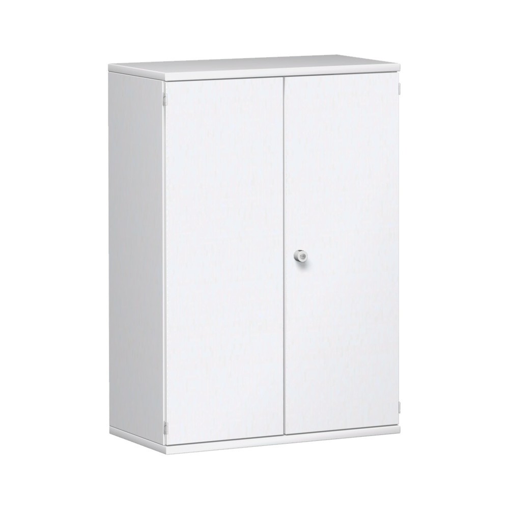 Image of  Garderobenschrank Masse H x B x T mm: 1152 x 800 x 425; Anzahl Einlegeböden: 2; Anzahl Ordnerhöhen: 3; Korpus Ober- und Unterböden Materialstärke mm: 25; Seitenelemente Materialstärke mm: 19; Sichtrückwand Materialstärke mm: 8; Drehtürenöffnungswinkel °: