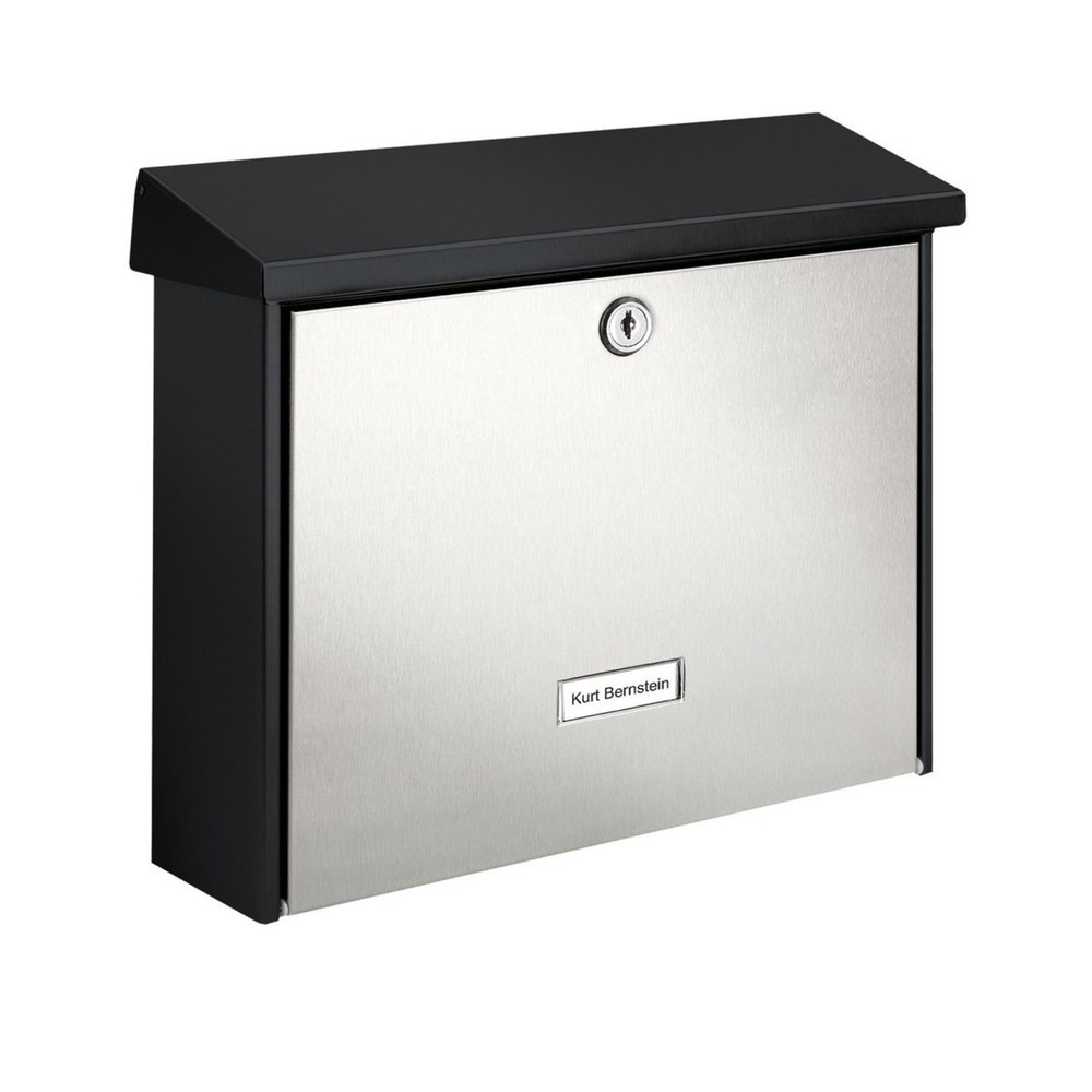 Image of  Einwurf (B x H): 332 x 31 mmBURG-WÄCHTER Briefkasten Black und Steel London 6867 B+S BURG-WÄCHTER Briefkasten Black und Steel London 6867 B+S