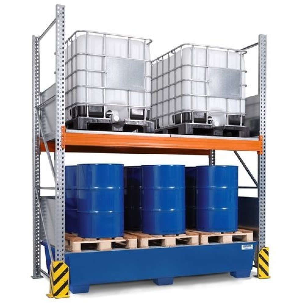 Image of Verzinktes Combi-Regal 3 K4-I Grundfeld für sichere IBC-Lagerung – mit vielen Erweiterungsmöglichkeiten Robust, sicher, gesetzeskonform und variabel anpassbar: Das Grundfeld des Combi-Regals 3 K4-I bietet Ihnen eine stabile und korrosionsfeste Lagermöglic