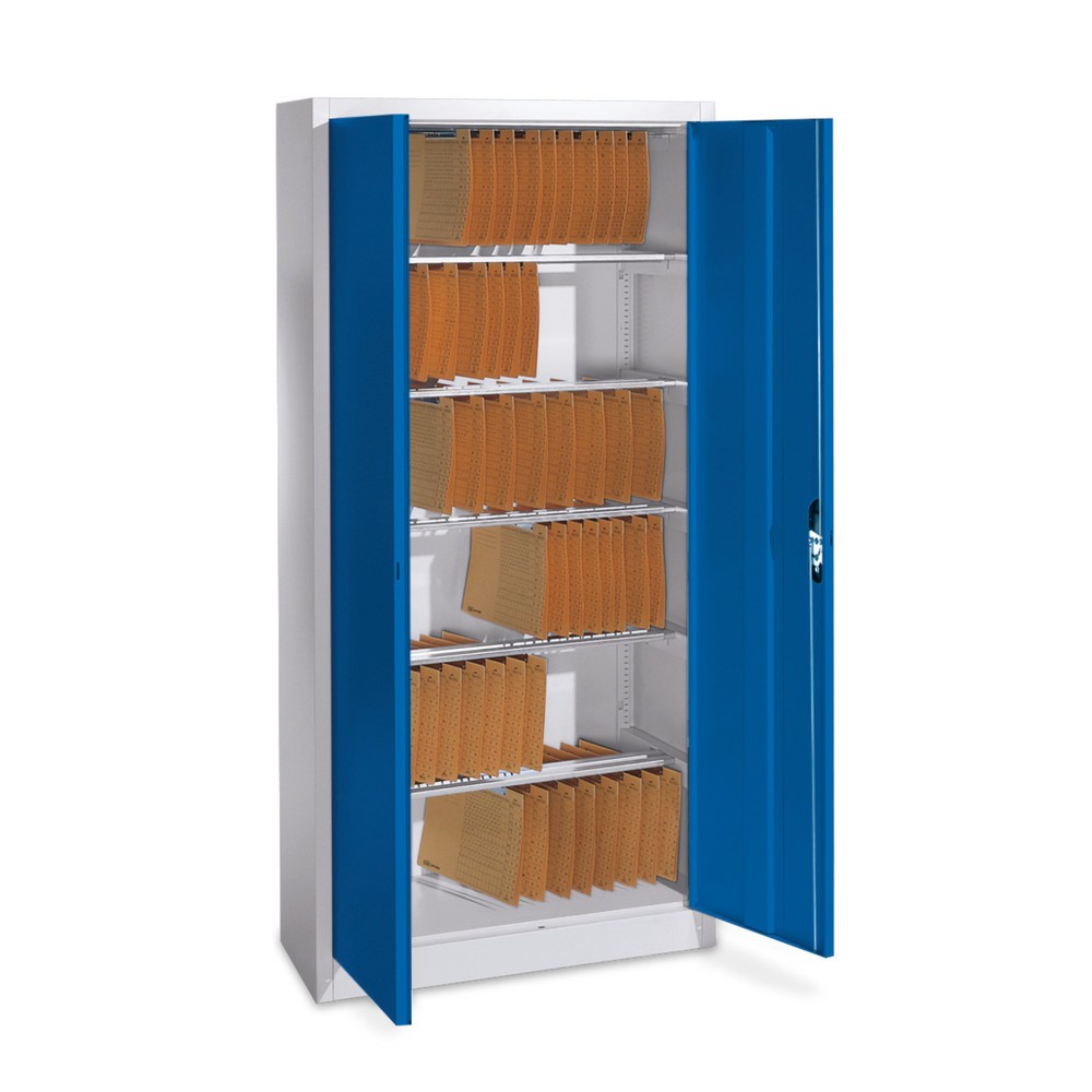 Image of Mit dem Aktenschrank mit Pendelstangen wird Ordnung halten einfach Der Flügeltürschrank mit Pendelstangen macht Ihr Lagerungssystem komfortabler. Die 6 Pendelstangen verstellen Sie nach Belieben in der Höhe und hängen anschliessend Ihre Pendelhefter dort 