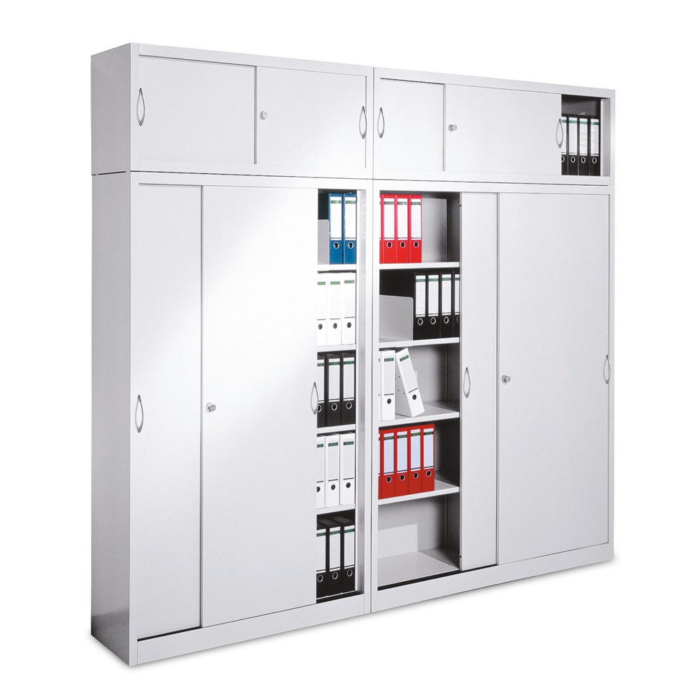 Image of Mehrzweckschrank mit Schiebetüren für vielseitige Nutzung in Lager und Büro Lagerfläche ist kostbar – umso besser, wenn Sie einen Weg finden, den verfügbaren Platz in kleinen Räumen oder auf langen, schmalen Fluren zur Lagerung von Unterlagen zu nutzen. E