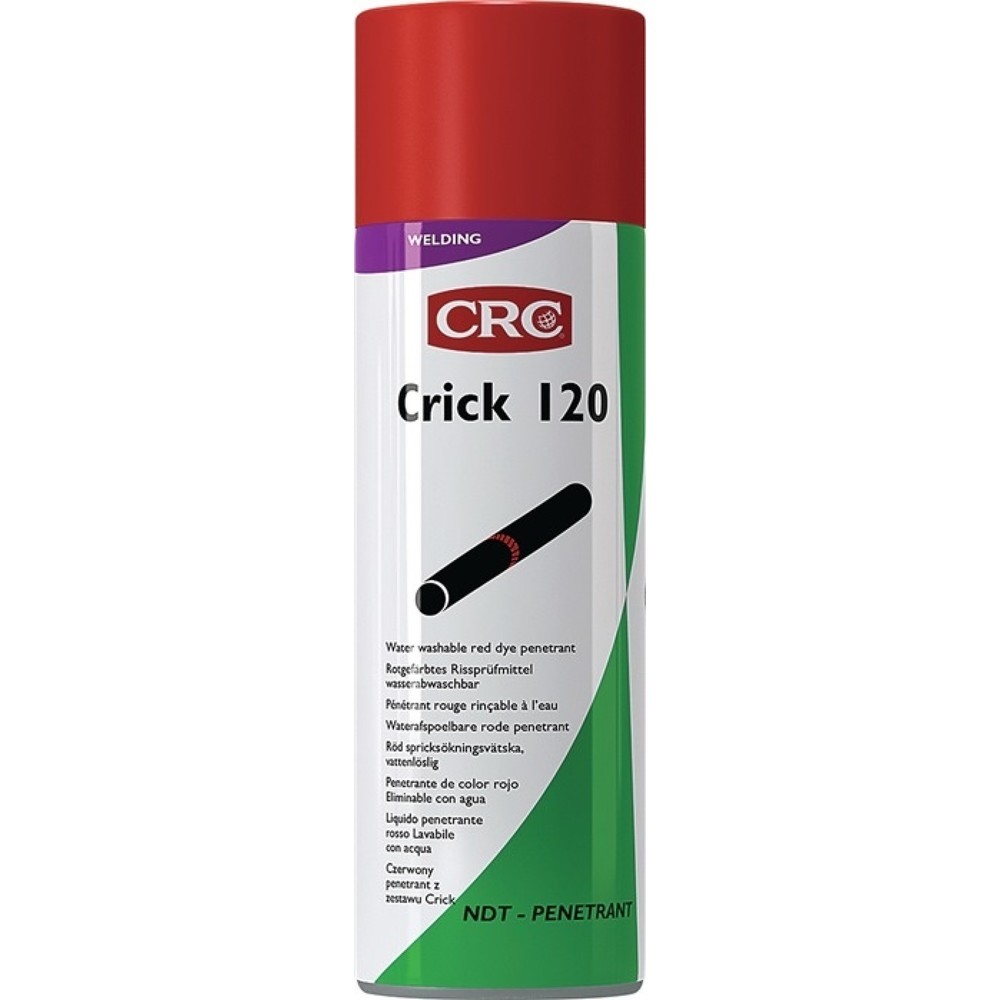 Image of  CRICK Rissprüfsystem: CRICK 110 Reiniger, CRICK 120 Eindringmittel, CRICK 130 NassentwicklerCRC Eindringmittel CRICK 120 rot 500 ml Spraydose CRC Eindringmittel CRICK 120 rot 500 ml Spraydose