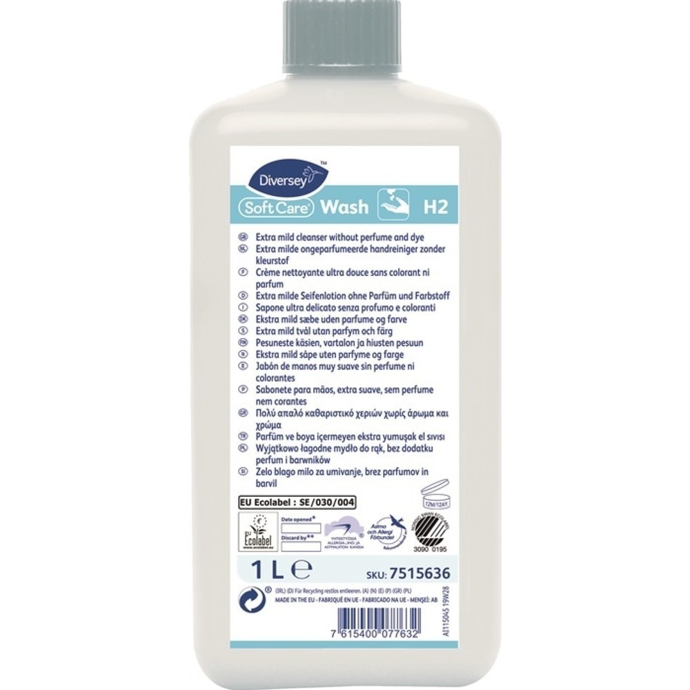 Image of  passend für: 9000 473 133DIVERSEY Handwaschlotion Soft Care Wash H2, 1 l, Flasche DIVERSEY Handwaschlotion Soft Care Wash H2, 1 l, Flasche